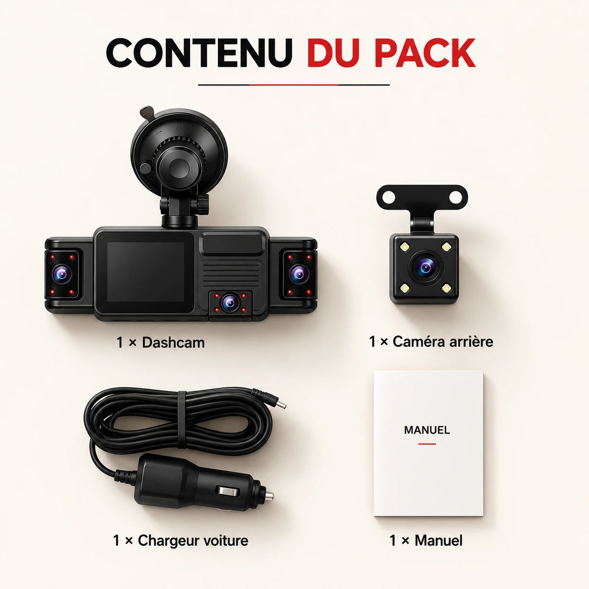 Dashcam Panorama et accessoires de la configuration