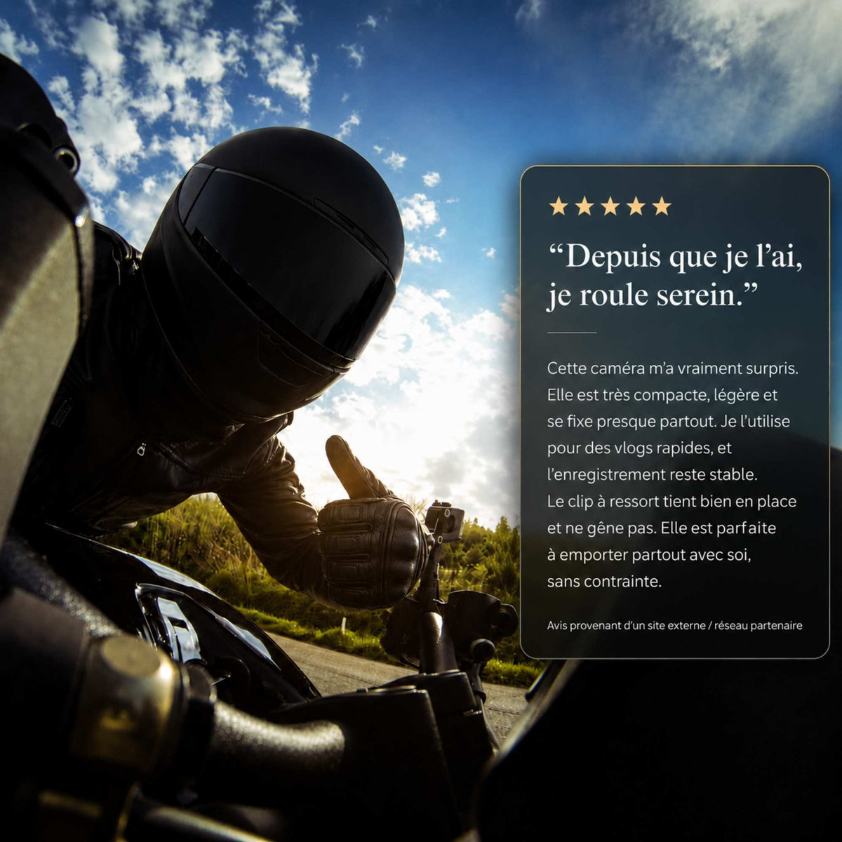 Dashcam moto Action 1080P Magnétique | Étanche Casque Moto