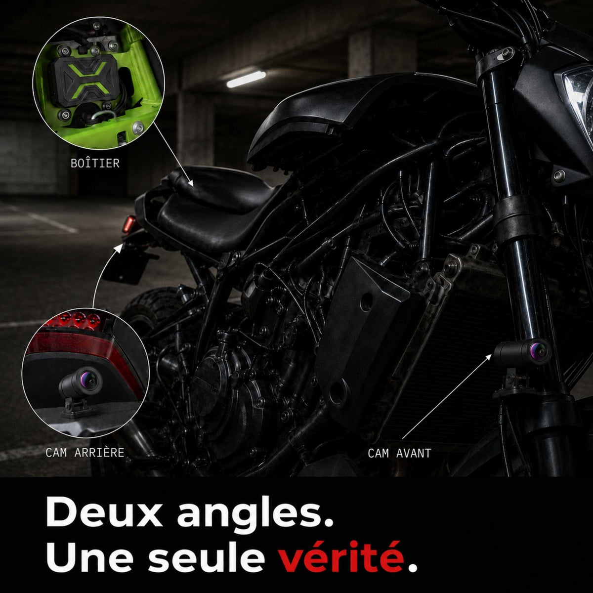 Deux caméras Twin pour filmer l’avant et l’arrière