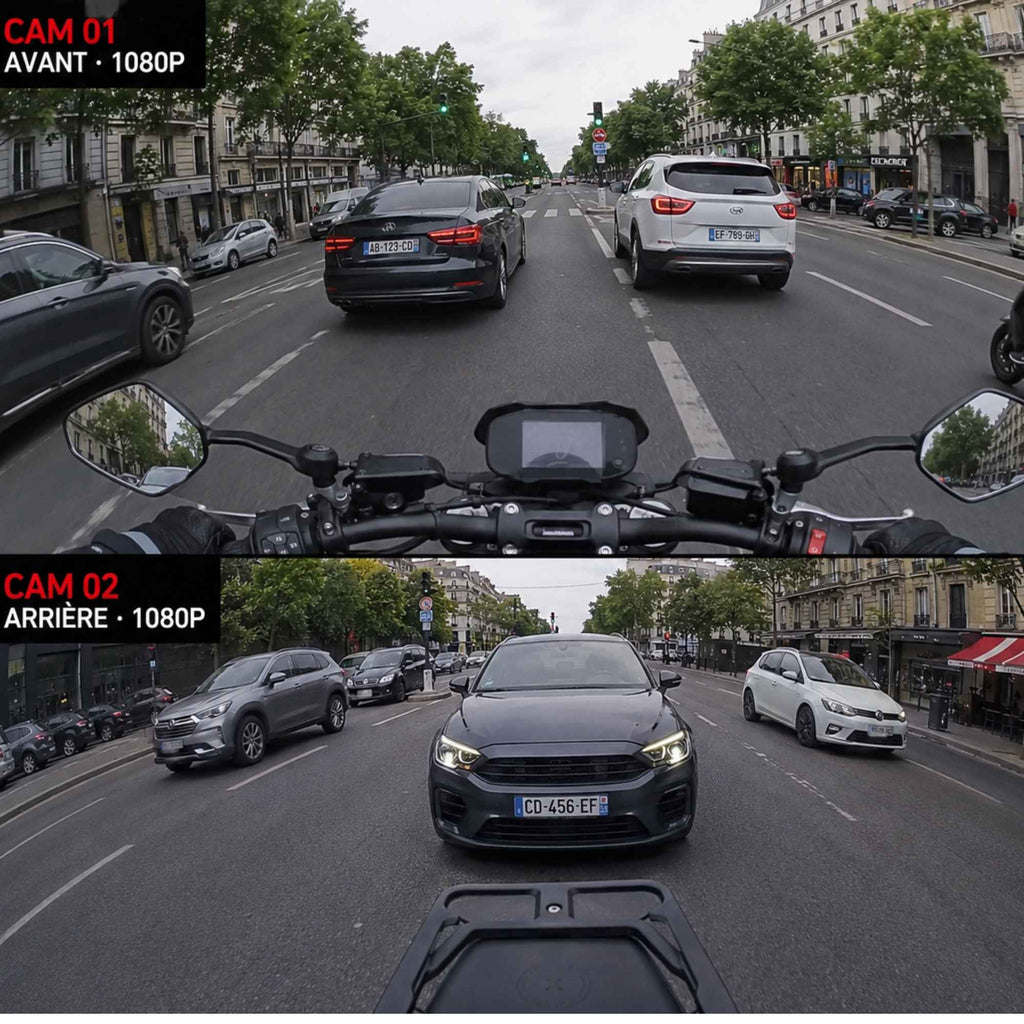 Système Twin installé sur une moto