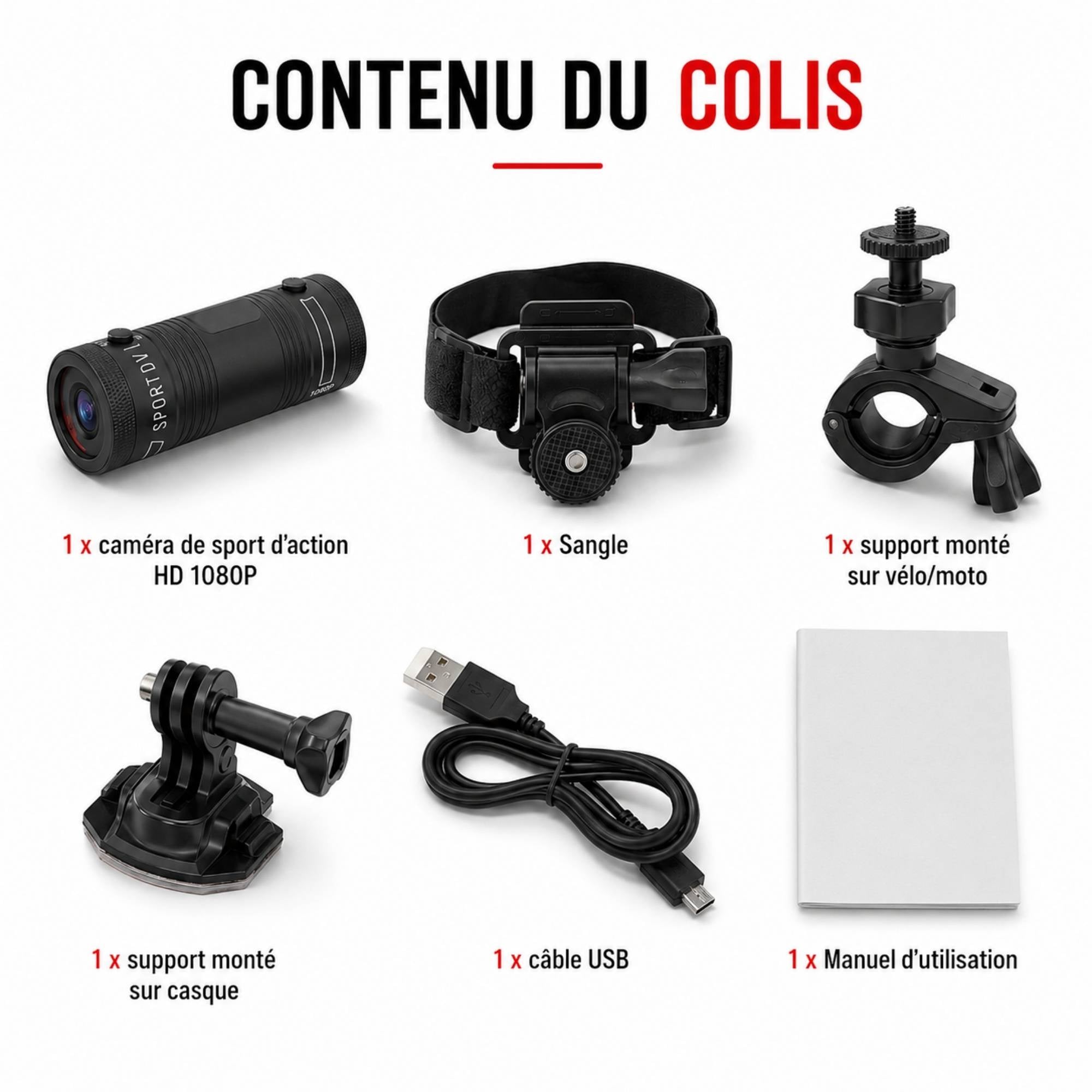 Caméra F60 et accessoires du colis Image