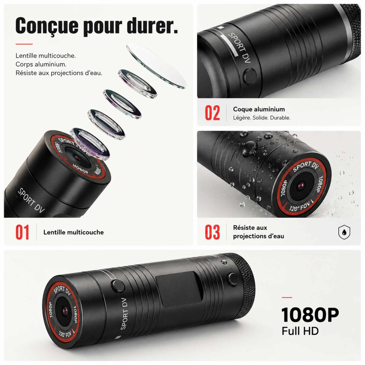 Illustration de la protection IP63 de la caméra