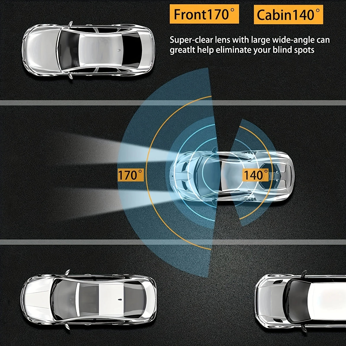 Dashcam voiture GMAIPOP double 1080P WiFi intérieur – caractéristiques