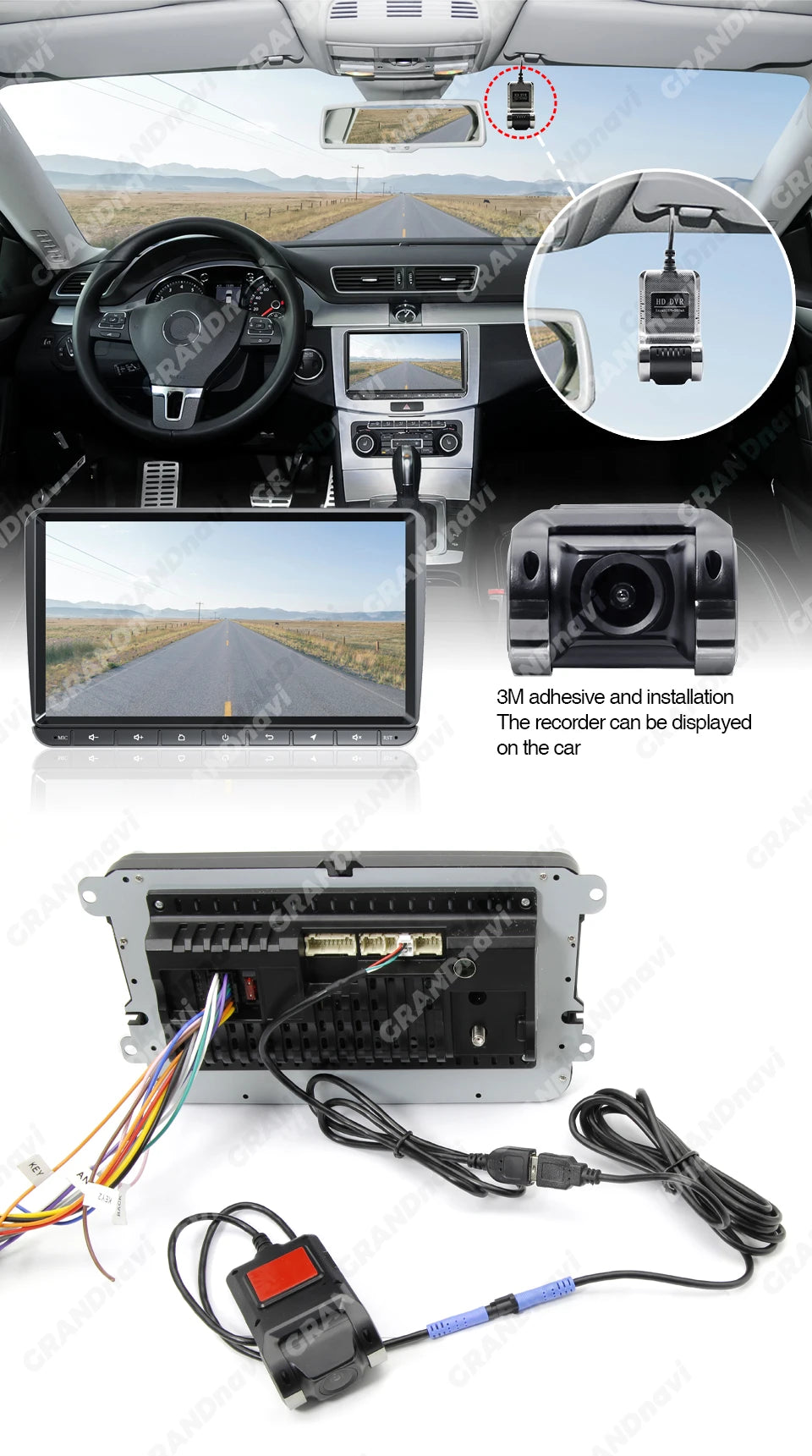 Dashcam Grandnavi USB 720P ADAS Android – détails