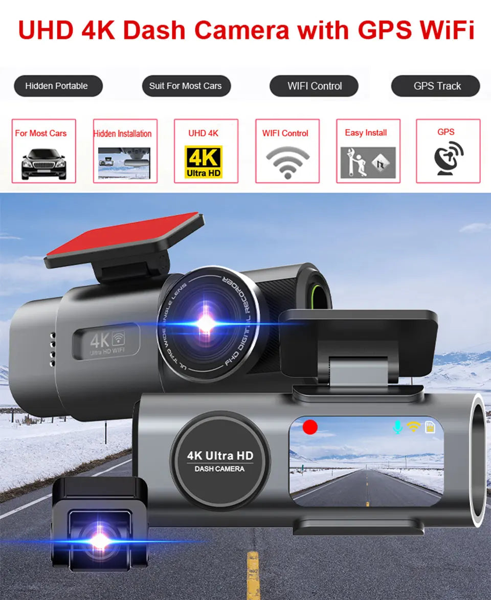 Dashcam voiture Acceo 4K UHD WiFi GPS externe – aperçu