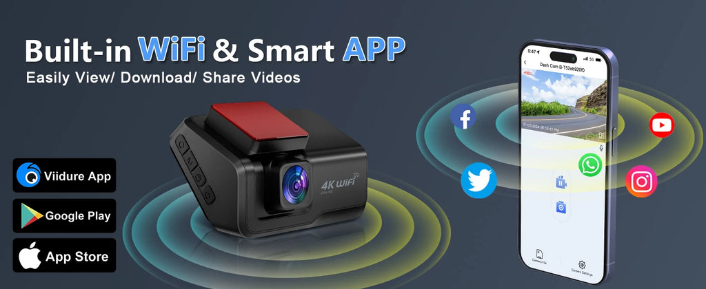 Dashcam voiture Kocam 4K UHD double objectif WiFi – photo 10