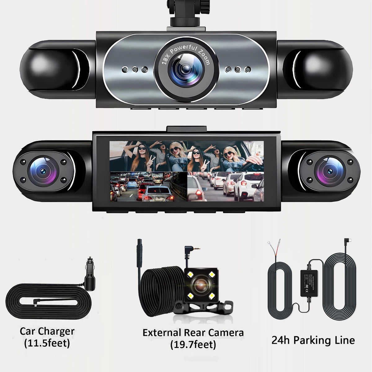 Dashcam voiture GMAIPOP 4 canaux 360 vision nocturne – photo 20