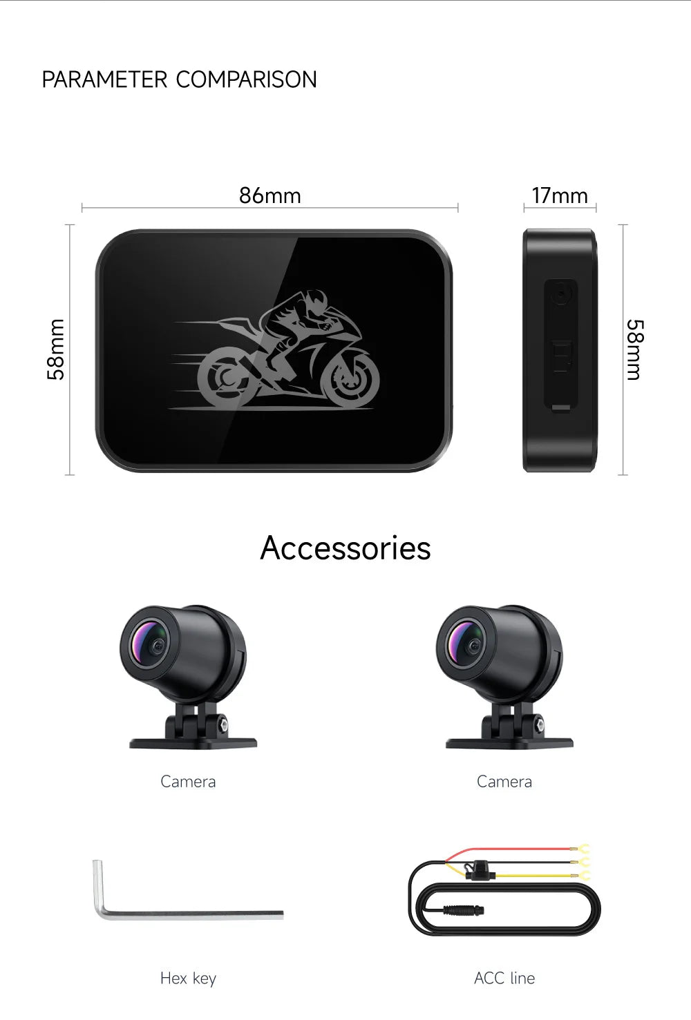 Dashcam moto JIUYIN double caméra 720P – photo 17