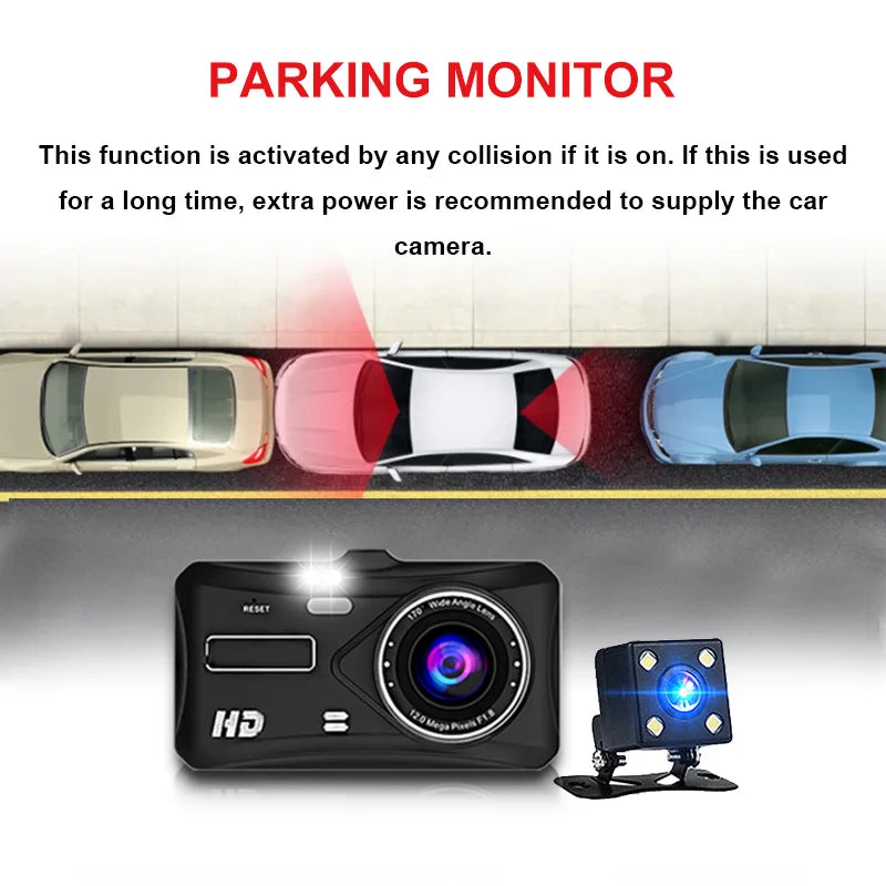 Dashcam rétroviseur Acceo 4 pouces tactile 1080P – vue détaillée