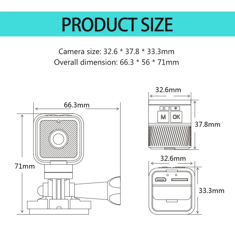 Mini caméra sport 1080P WiFi hotspot – photo 17
