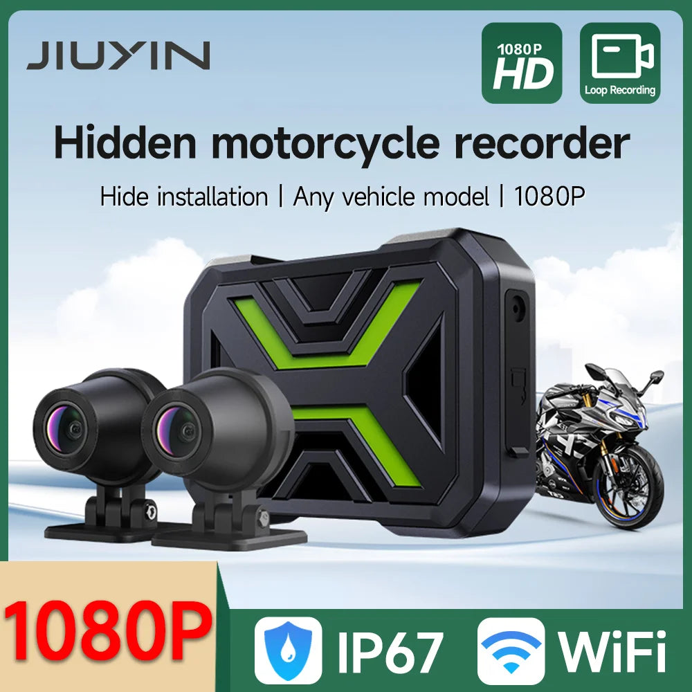 Dashcam moto JIUYIN Full HD 1080P étanche – vue technique