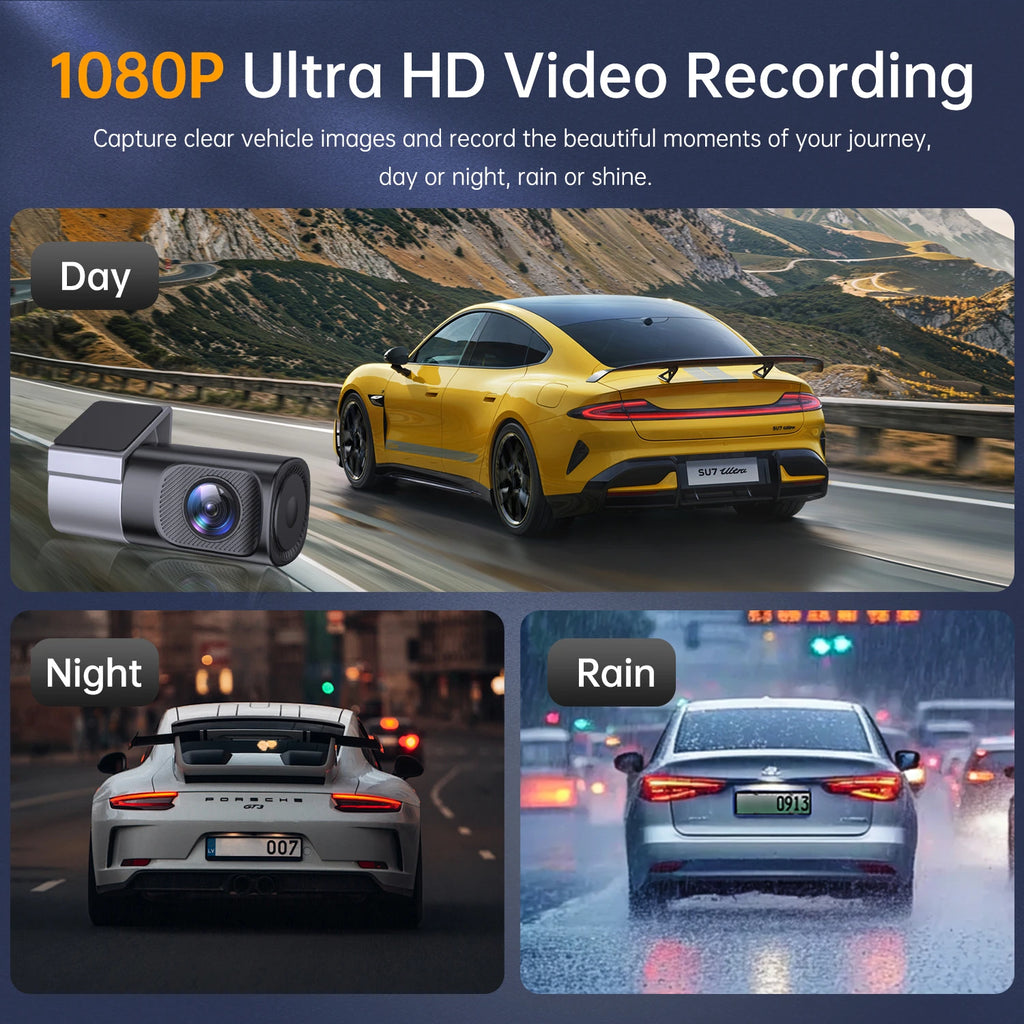 Dashcam voiture HISMAHO 1080P WiFi rotation 360 – aperçu produit