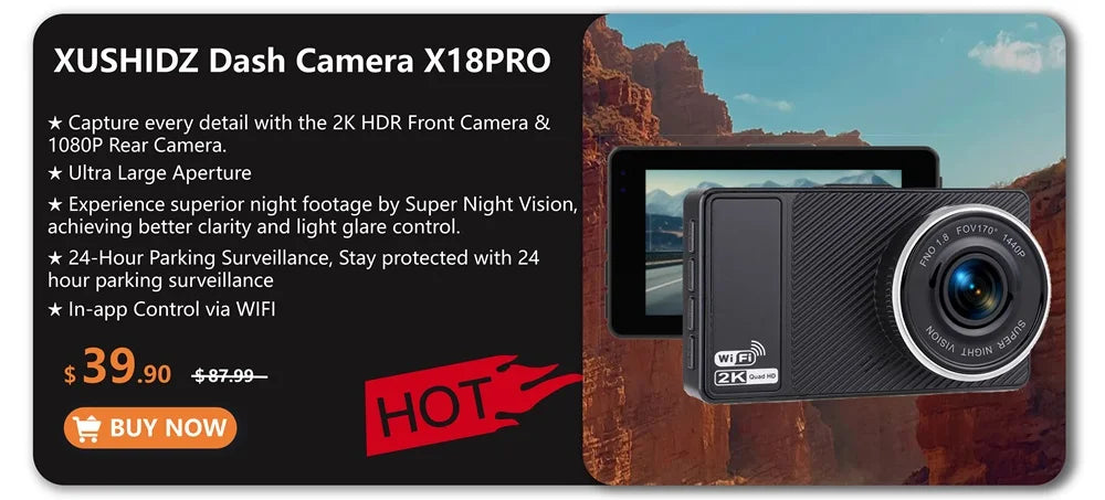 Dashcam voiture XUSHIDZ 1080P HDR – photo 9