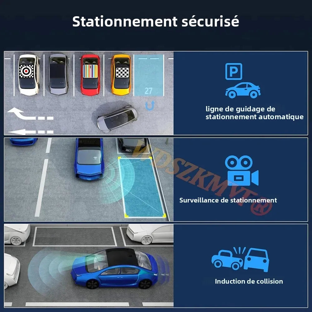 Dashcam voiture WDSZKMYF 5 canaux 1080P 360 – vue technique