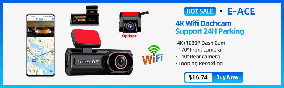 Dashcam rétroviseur Acceo 4 pouces tactile 1080P – aperçu