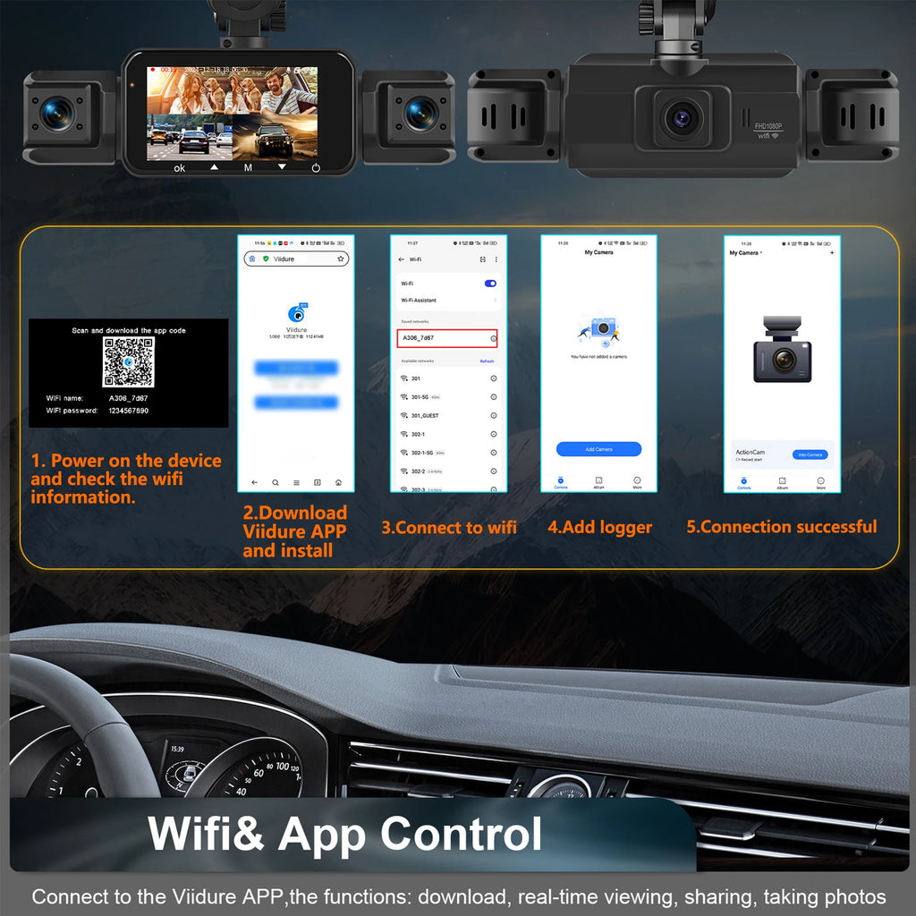 Dashcam voiture 4 canaux 1080P GMAIPOP hardwire – photo 11