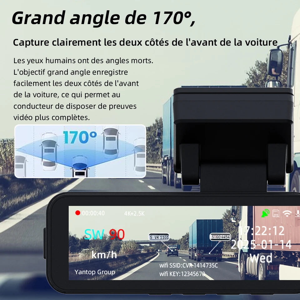 Dashcam voiture Acceo 4K + 2.5K double objectif – aperçu produit