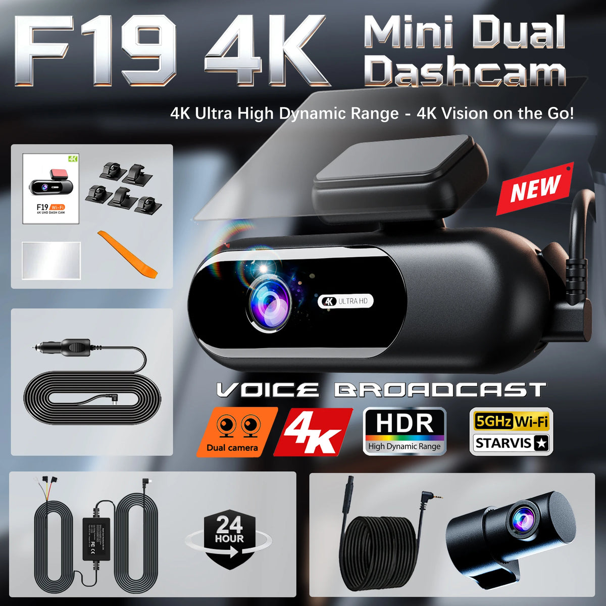 Dashcam voiture GMAIPOP 4K UHD HDR double – photo 34
