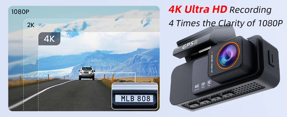 Dashcam voiture Acceo 4K + 2.5K double objectif – aperçu