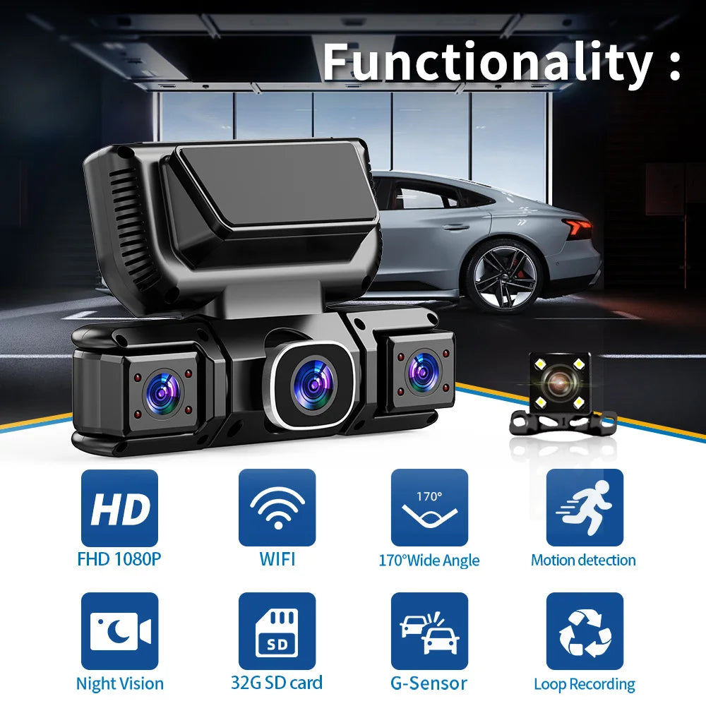 Dashcam voiture WDSZKMYF 4 caméras 360 1080P – aperçu