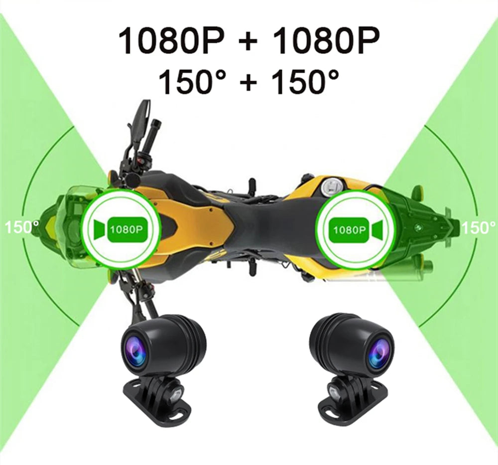 Dashcam moto Kocam 1080P GPS WiFi étanche – vue détaillée