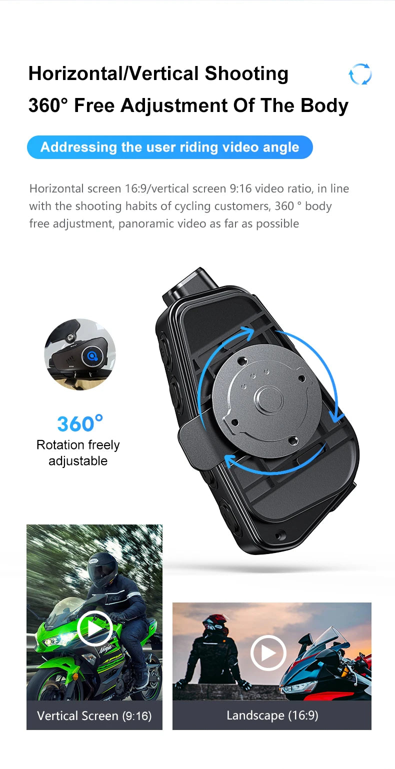Casque moto Kebidumei caméra 1080P Bluetooth – photo 13