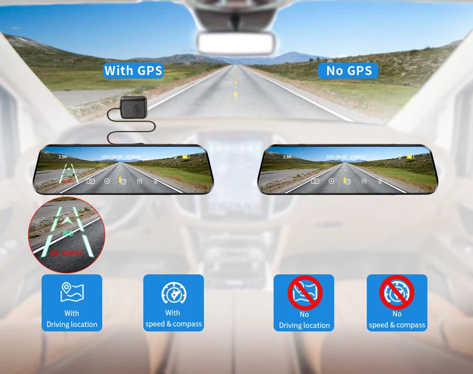 Dashcam rétroviseur E-ACE 2.5K GPS WiFi – photo 17