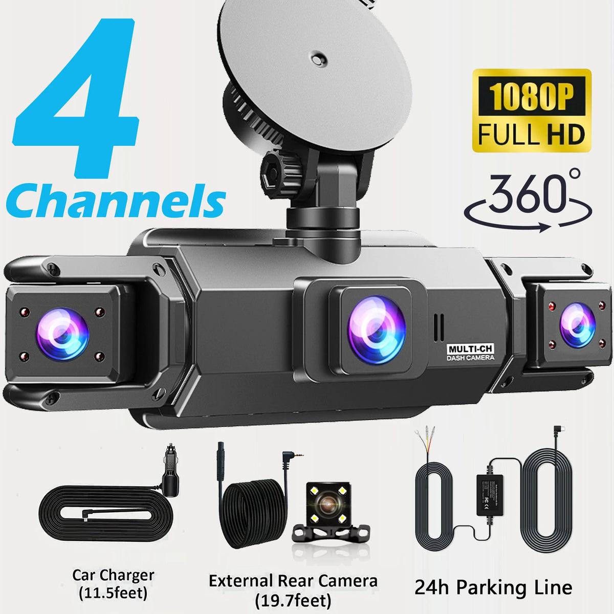 Dashcam voiture etymoofox 4 objectifs écran IPS – photo 33