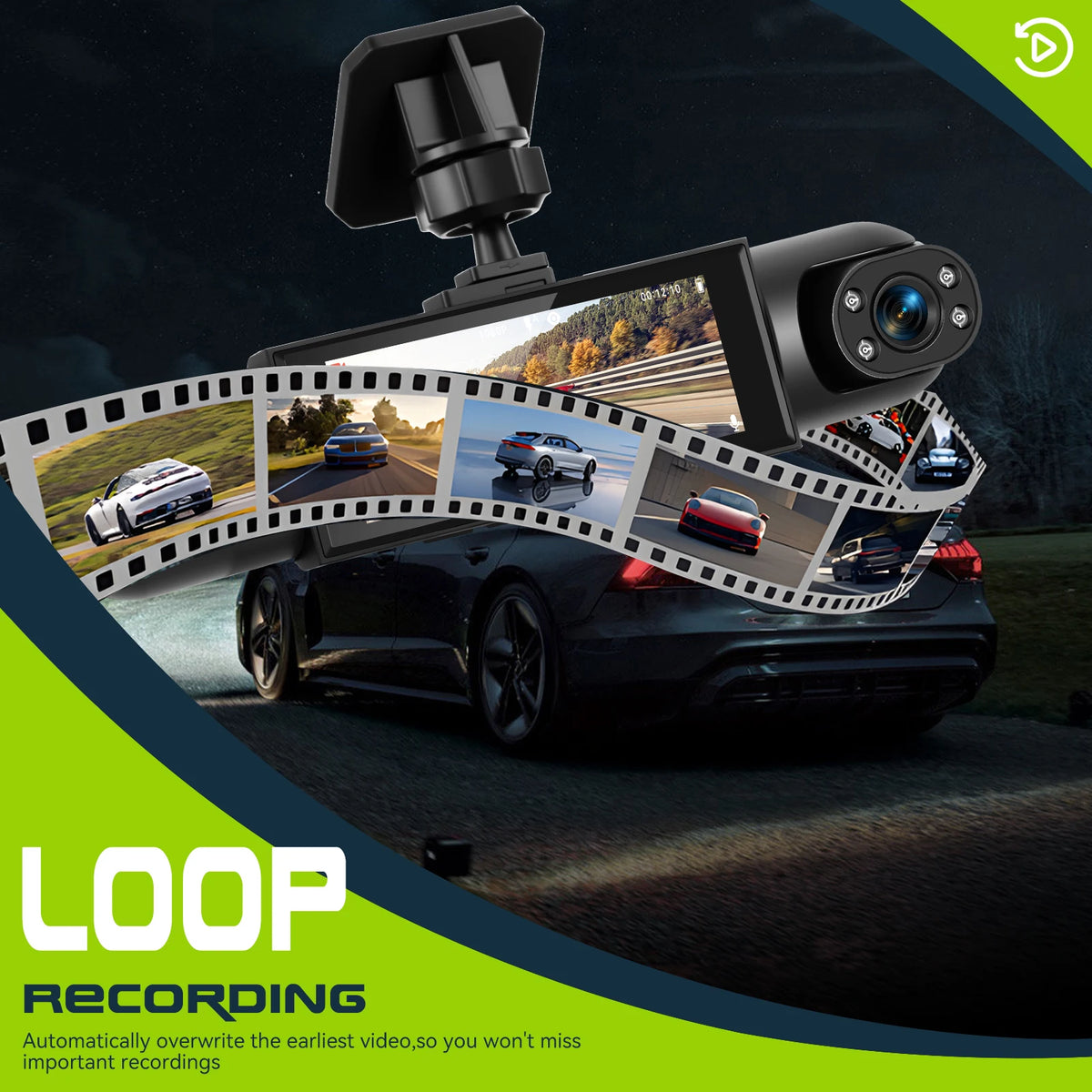 Dashcam voiture Podofo 1080P GPS multi-vues – photo 13