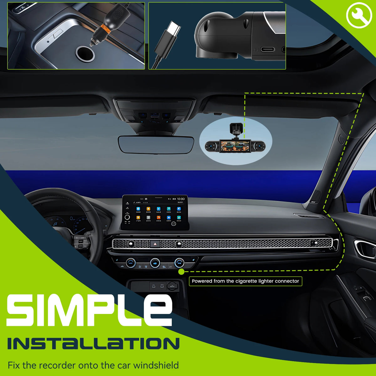 Dashcam voiture Podofo 1080P GPS multi-vues – photo 16