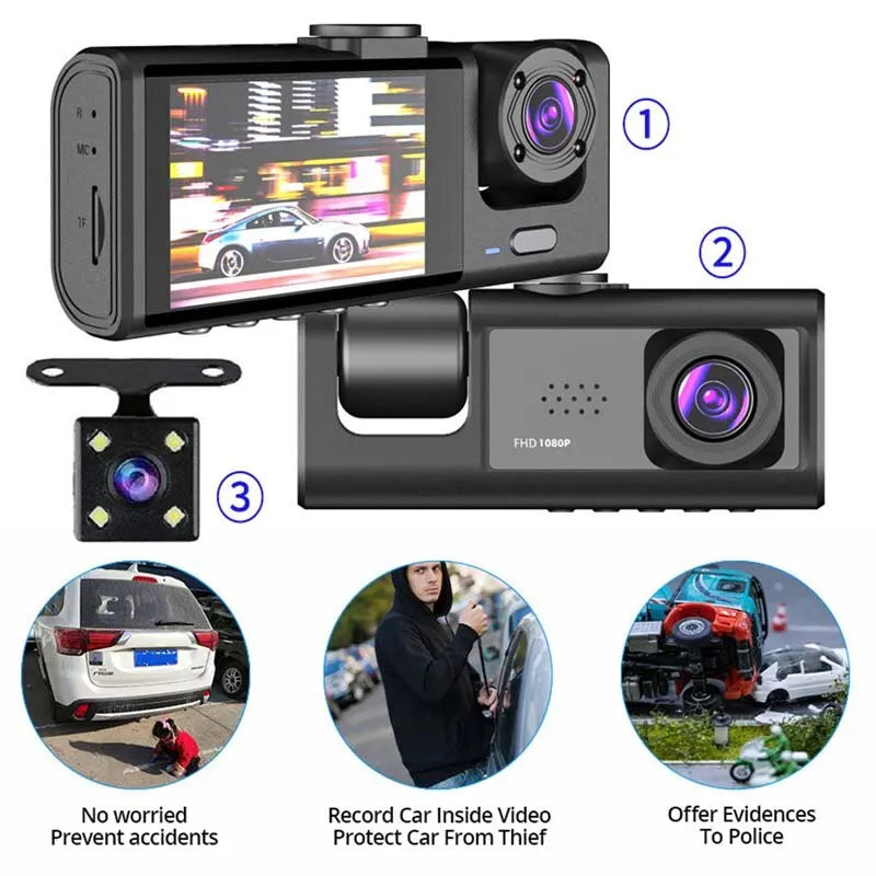 Dashcam voiture Baideluo double 1080P avant intérieur – vue détaillée
