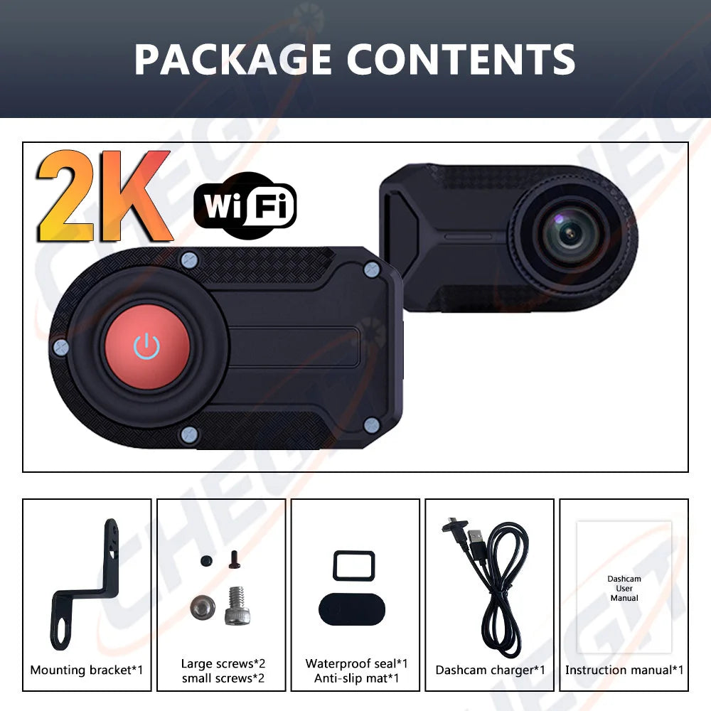 Dashcam moto 2K WiFi IP66 GPS interne – photo 18