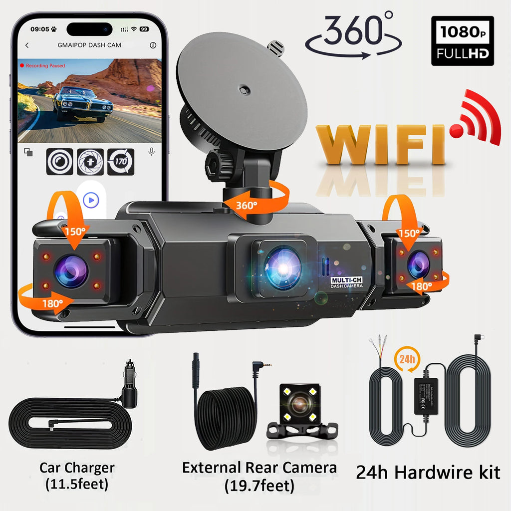 Dashcam voiture 4 canaux 1080P GMAIPOP hardwire – photo 34
