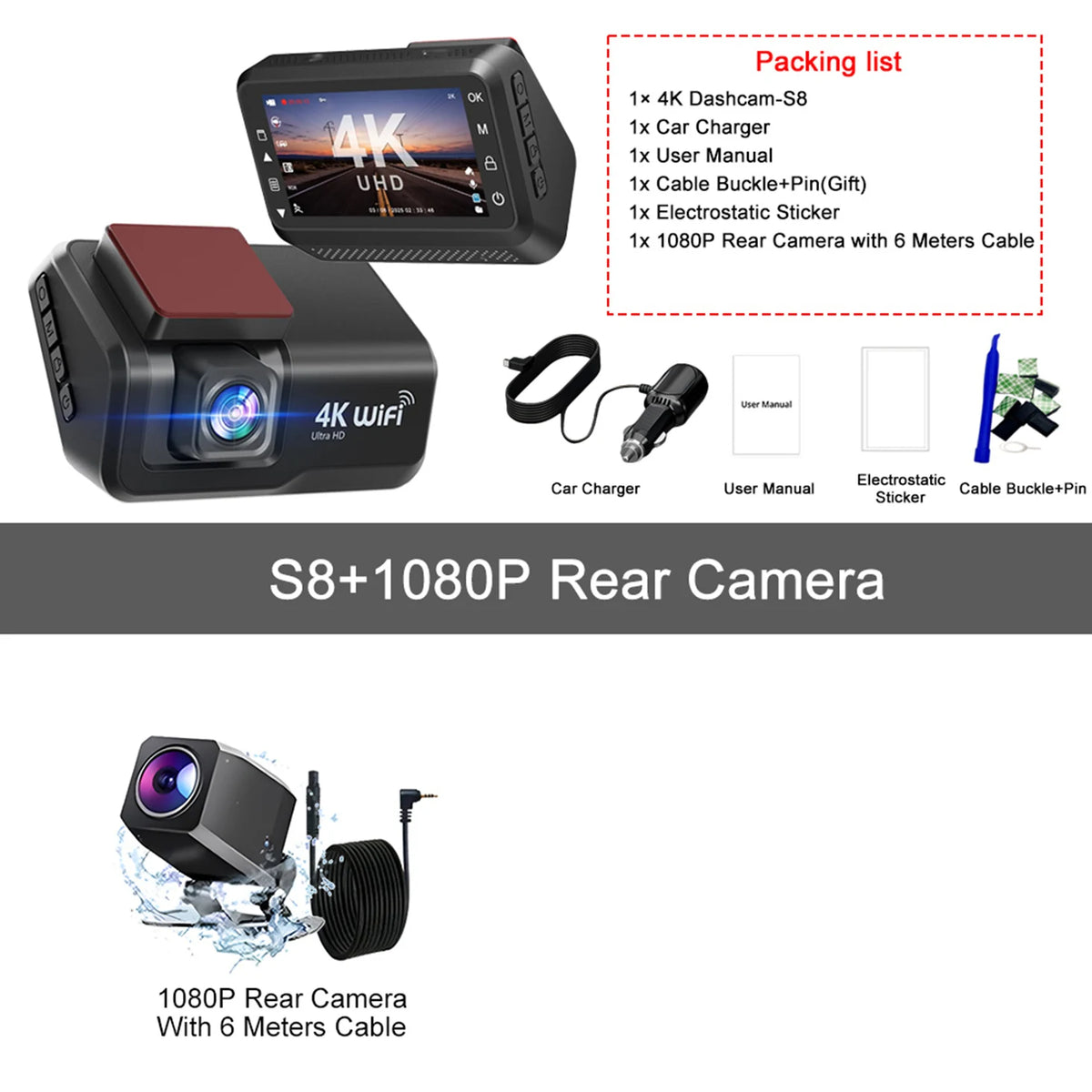Dashcam voiture Kocam 4K UHD double objectif WiFi – photo 21