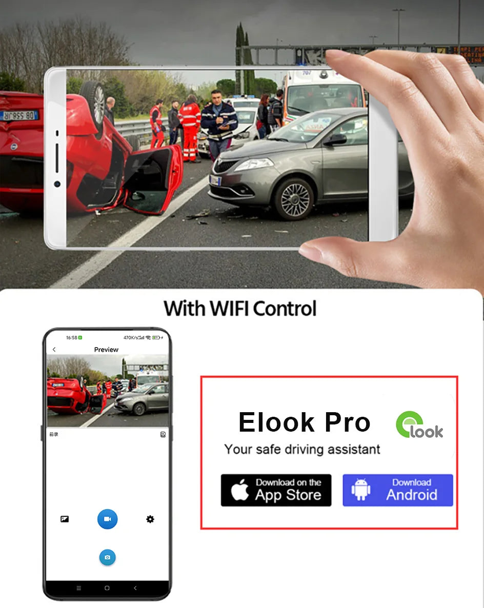 Dashcam rétroviseur E-ACE 2.5K GPS WiFi – photo 18