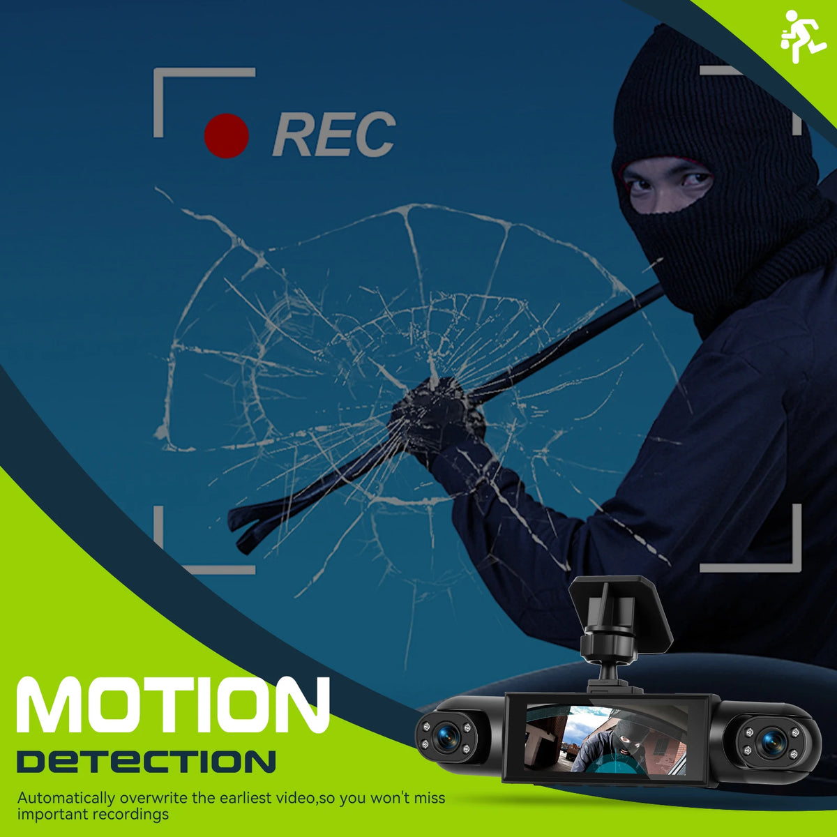 Dashcam voiture Podofo 1080P GPS multi-vues – photo 15