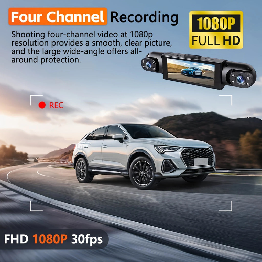 Dashcam voiture GMAIPOP 4 canaux 360 vision nocturne – aperçu produit