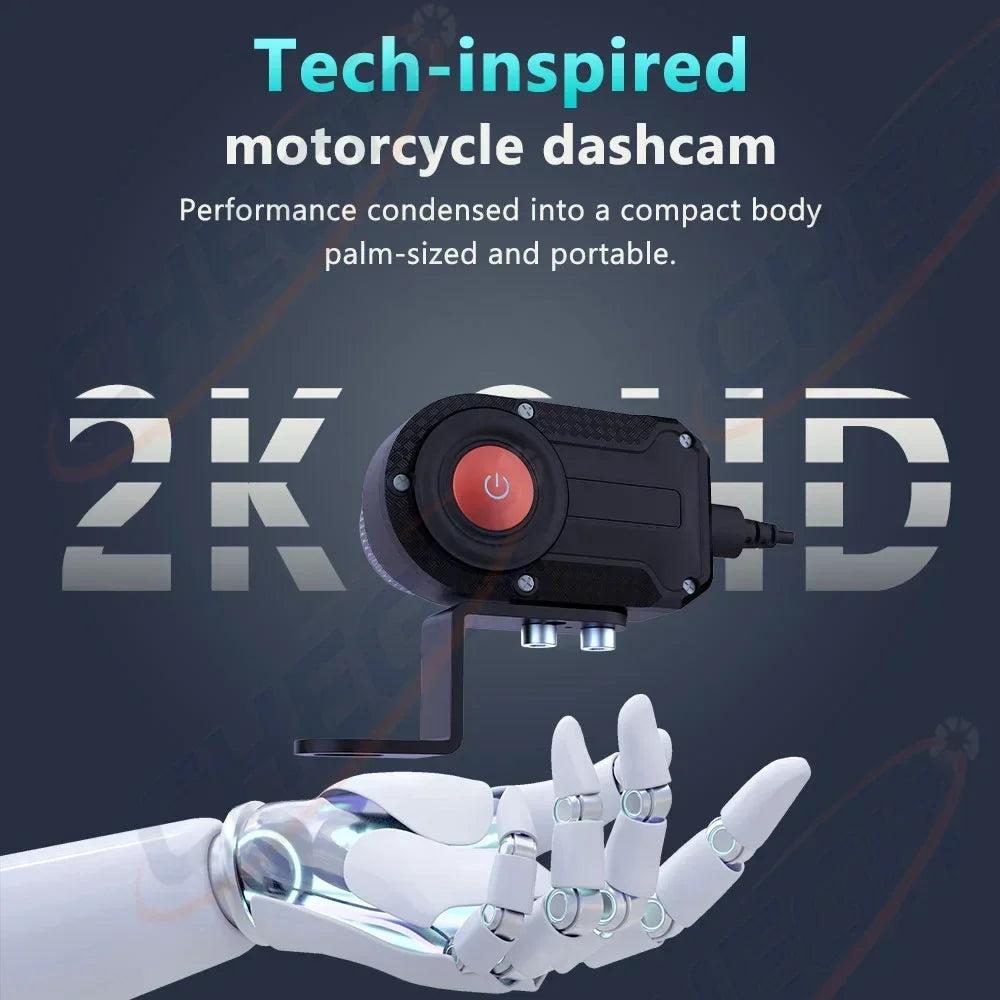 Dashcam moto 2K WiFi IP66 GPS interne – présentation