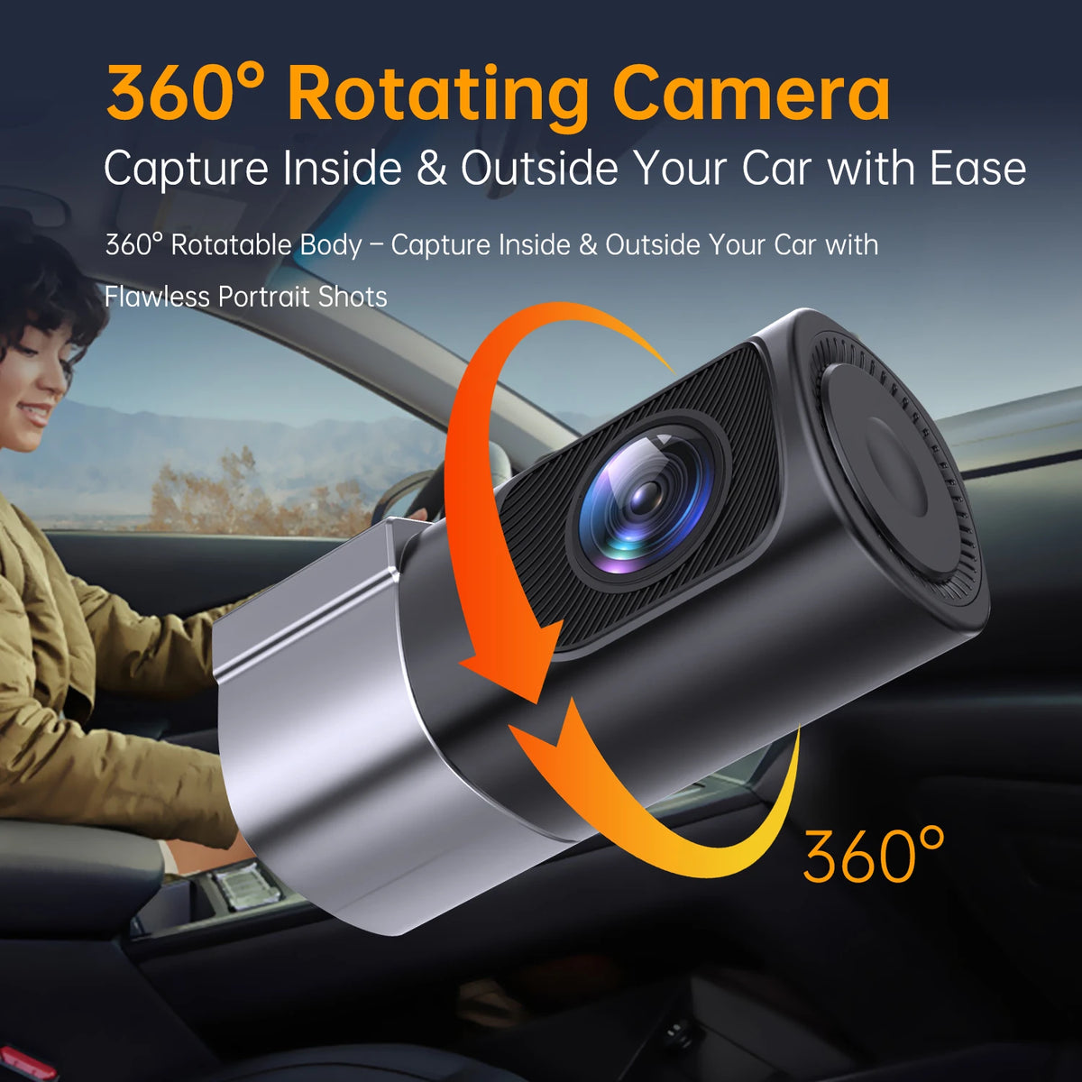 Dashcam voiture HISMAHO 1080P WiFi rotation 360 – présentation