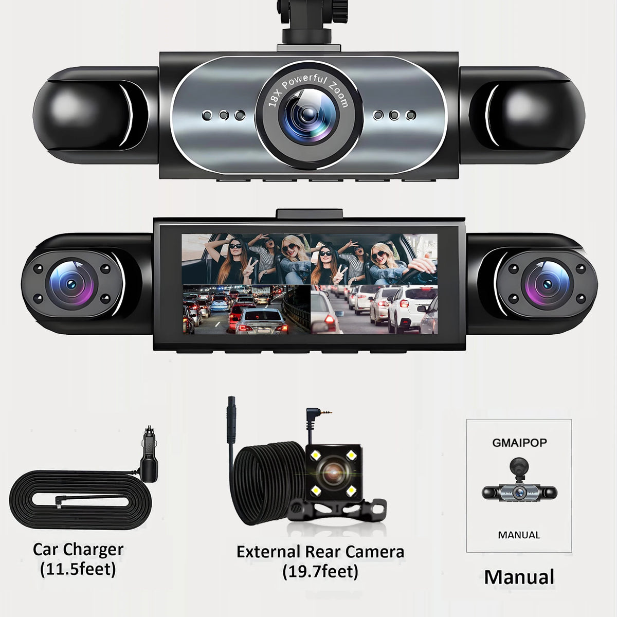 Dashcam voiture GMAIPOP 4 canaux 360 vision nocturne – photo 19