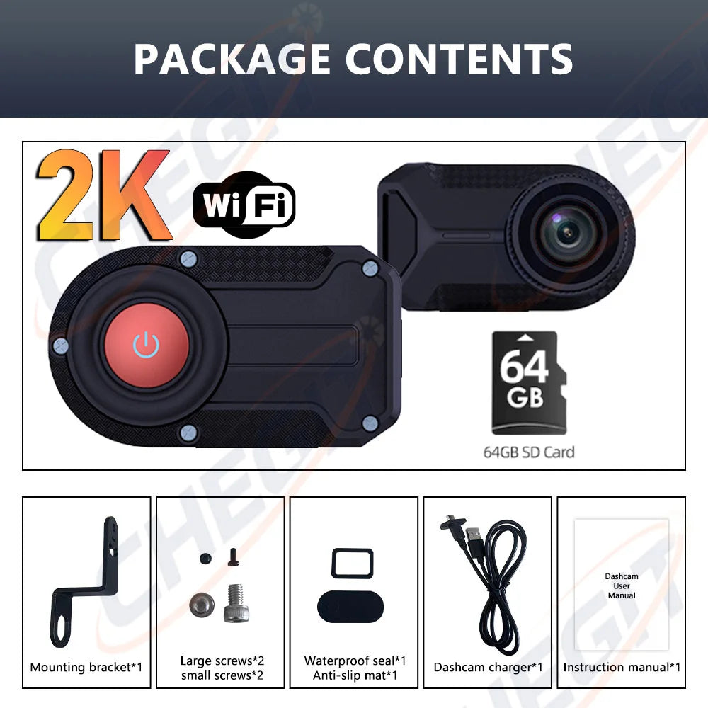 Dashcam moto 2K WiFi IP66 GPS interne – photo 19