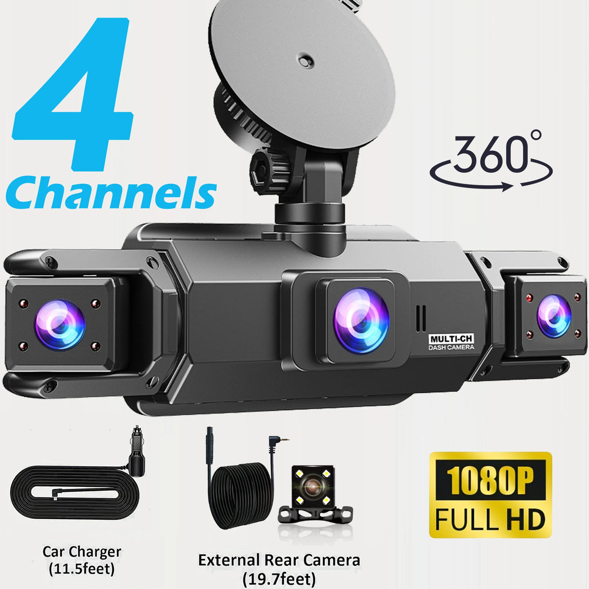 Dashcam voiture etymoofox 4 objectifs écran IPS – photo 32