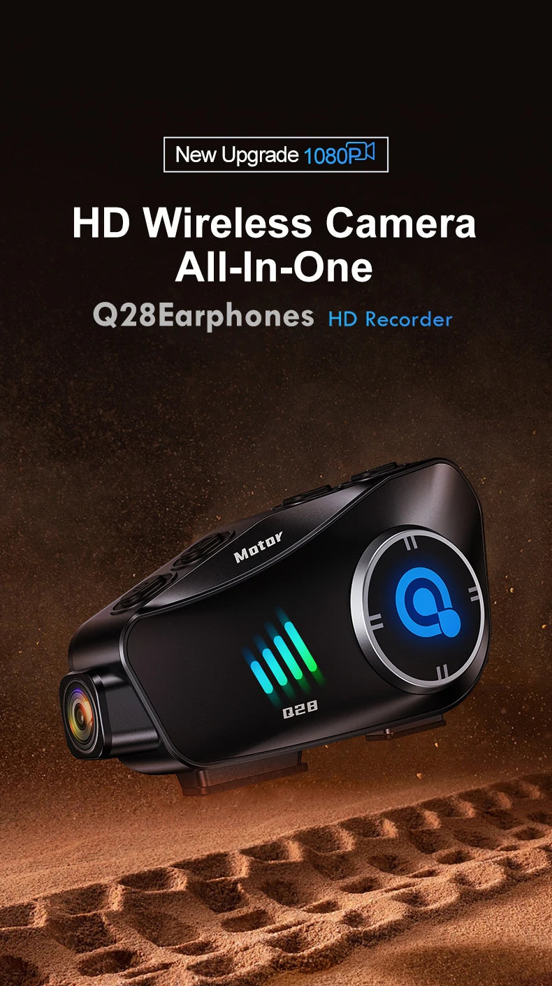 Casque moto Kebidumei caméra 1080P Bluetooth – aperçu