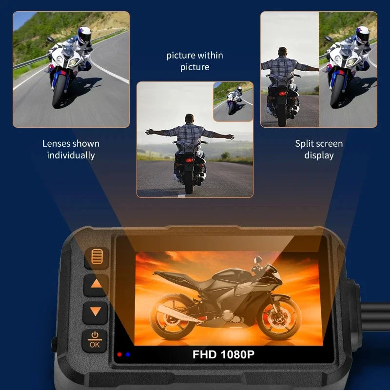 Dashcam moto Icreative écran 3 pouces 720P – caractéristiques