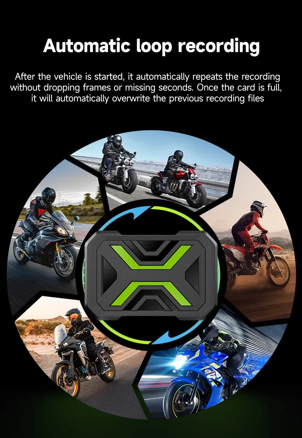 Dashcam moto JIUYIN Full HD 1080P étanche – photo 14