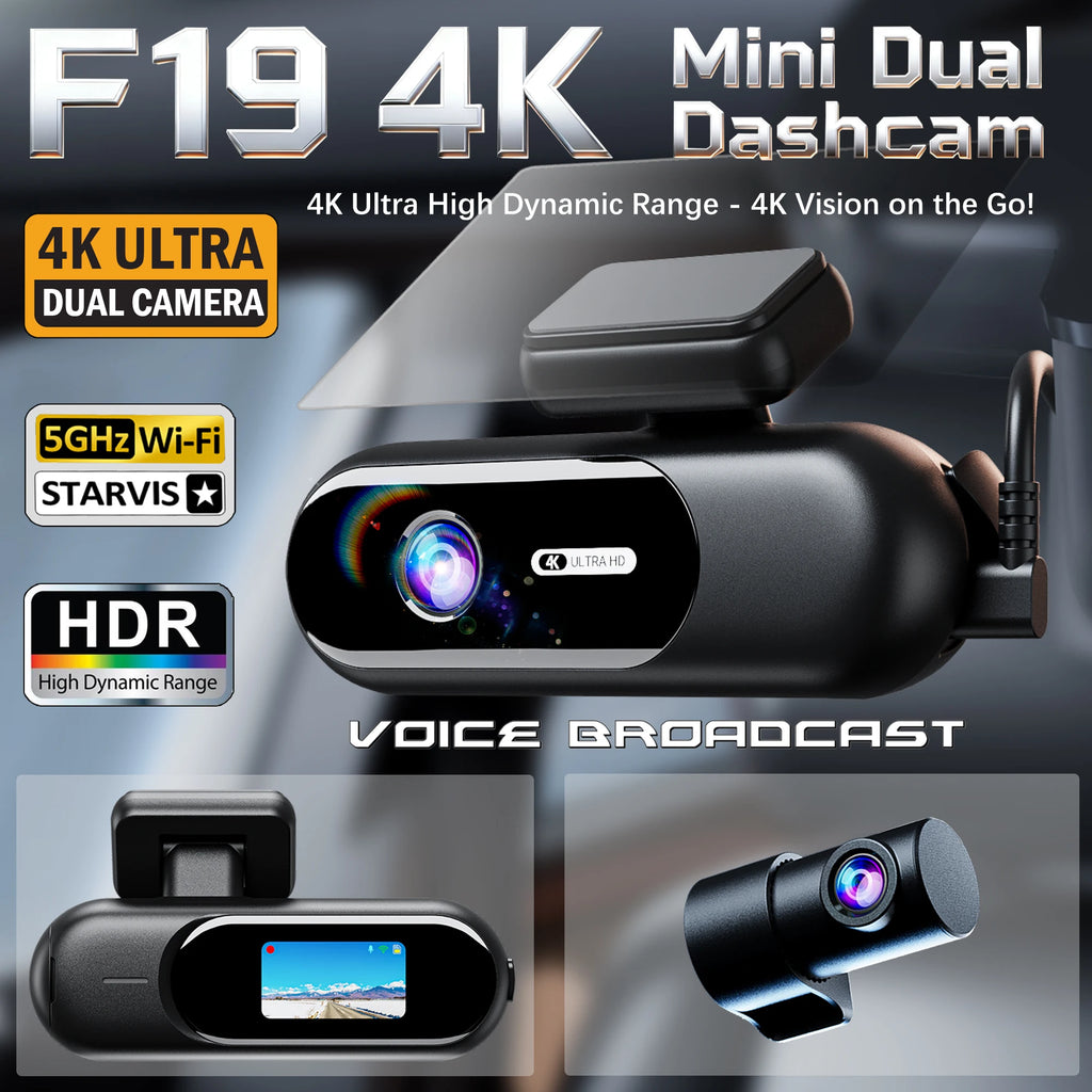 Dashcam voiture GMAIPOP 4K UHD HDR double