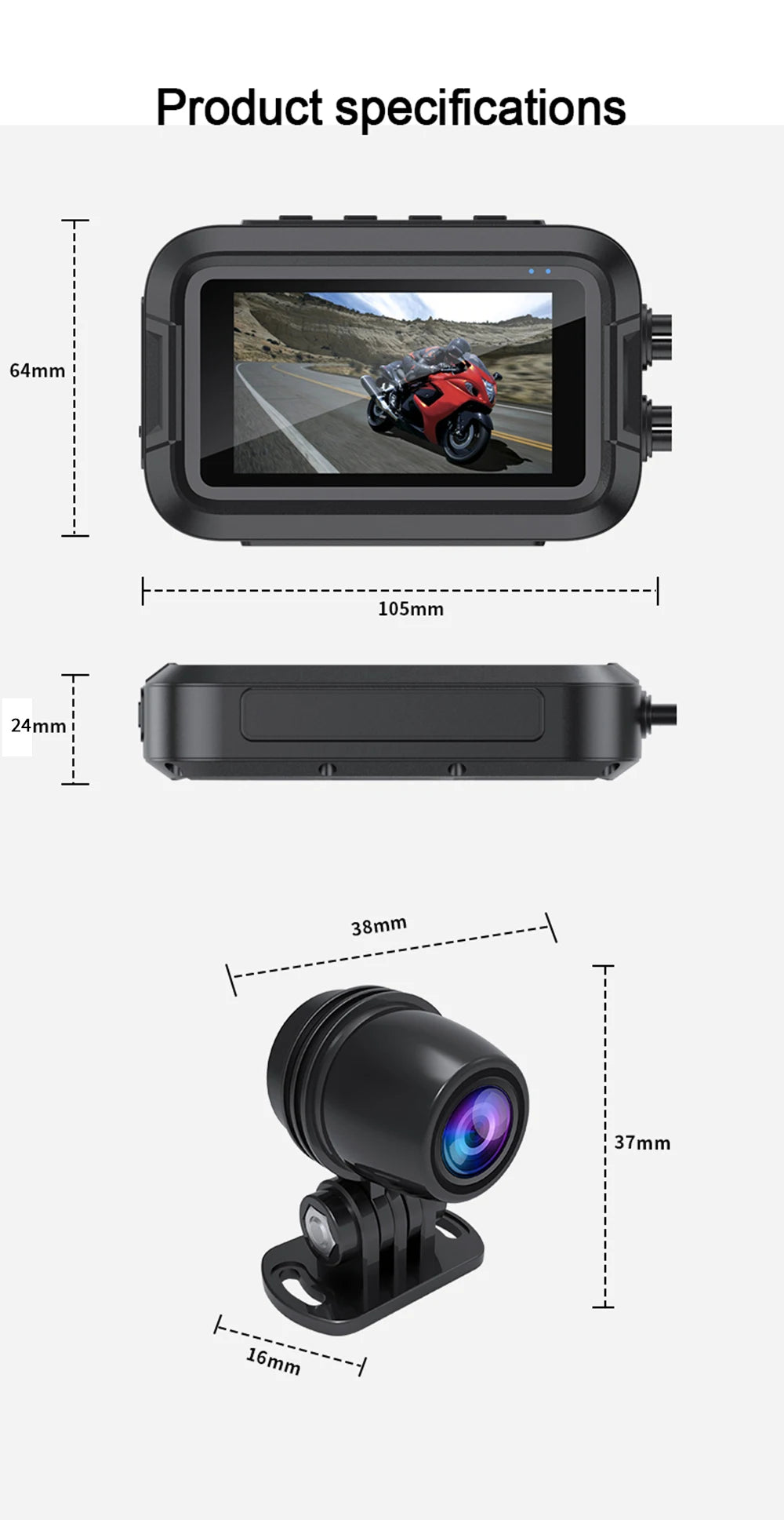 Dashcam moto Kocam 1080P GPS WiFi étanche – photo 13