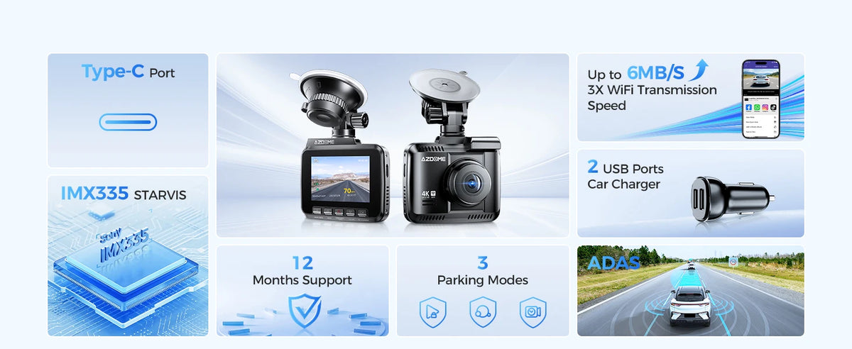 Dashcam AZDOME GS63H 4K Sony STARVIS – détails