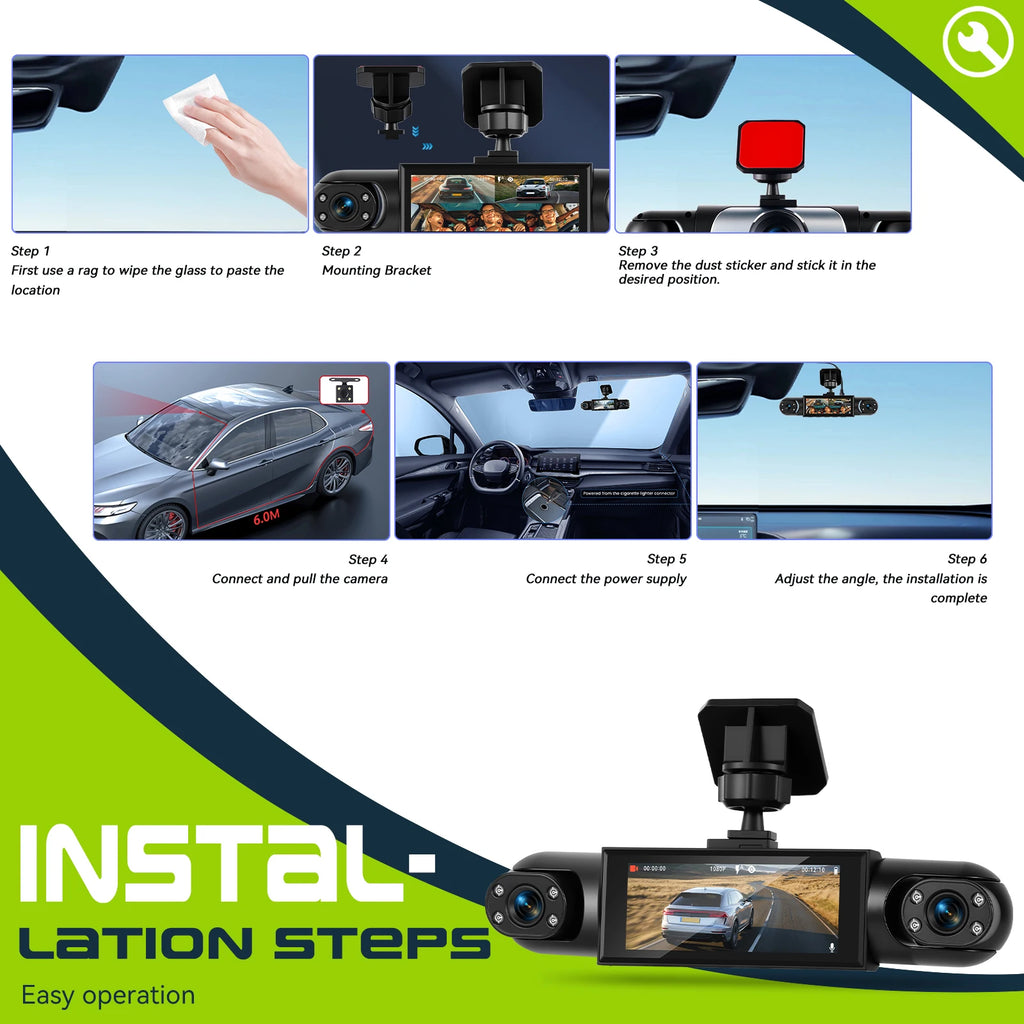 Dashcam voiture Podofo 1080P GPS multi-vues – photo 9
