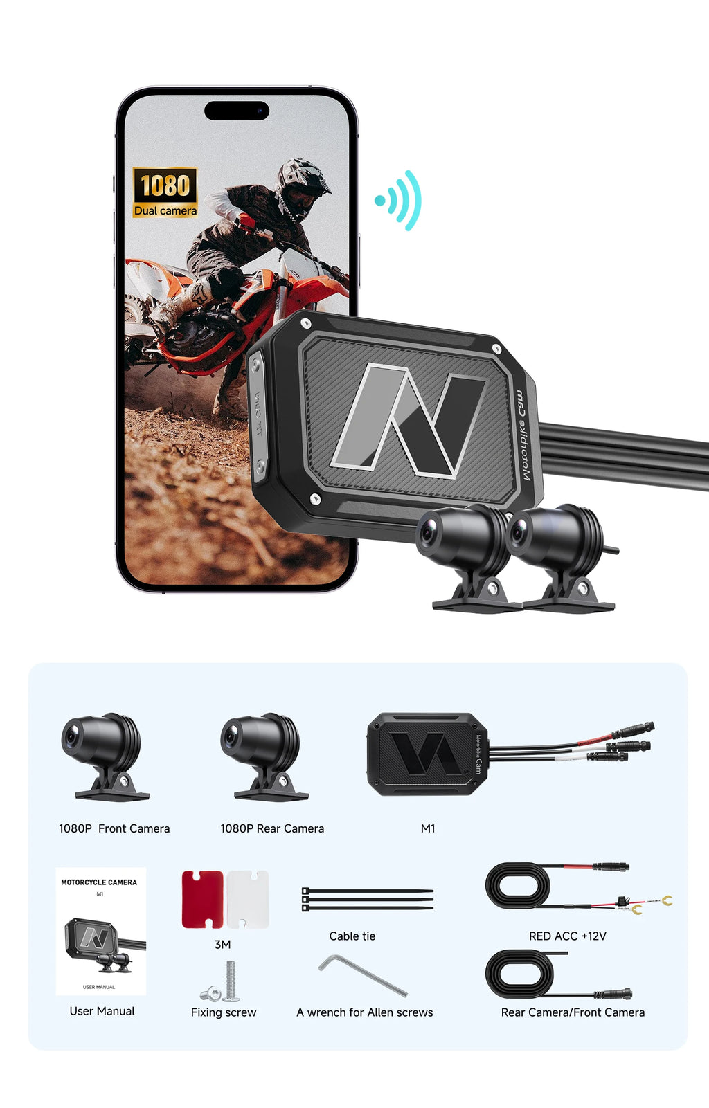 Dashcam moto Icreative écran 3 pouces 720P – photo 34